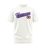 Custom White Light Purple T-Shirt
