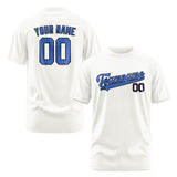 Custom White Sky Blue T-Shirt
