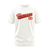 Custom White Coral Red T-Shirt