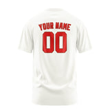 Custom White Orange Red T-Shirt
