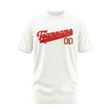 Custom White Orange Red T-Shirt