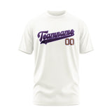 Custom White Purple T-Shirt