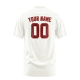 Custom White Crimson Red T-Shirt