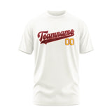 Custom White Crimson Red T-Shirt