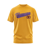 Custom Yellow Light Purple T-Shirt