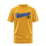 Custom Yellow Sky Blue T-Shirt