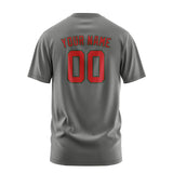 Custom Dark Grey Red T-Shirt