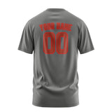 Custom Dark Grey Coral Red T-Shirt