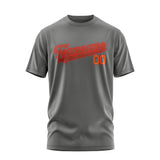 Custom Dark Grey Coral Red T-Shirt
