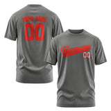 Custom Dark Grey Orange Red T-Shirt