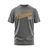 Custom Dark Grey Light Khaki T-Shirt