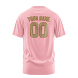 Custom Light Pink Light Khaki T-Shirt