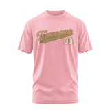 Custom Light Pink Light Khaki T-Shirt