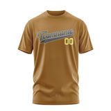 Custom Khaki Dark Grey T-Shirt