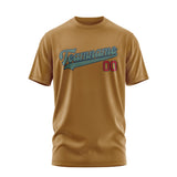 Custom Khaki Blue Green T-Shirt