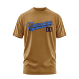 Custom Khaki Sky Blue T-Shirt