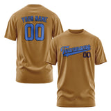 Custom Khaki Sky Blue T-Shirt
