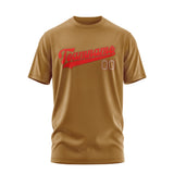 Custom Khaki Orange Red T-Shirt