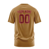 Custom Khaki Crimson Red T-Shirt