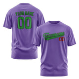 Custom Light Purple Emerald Green T-Shirt
