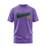 Custom Light Purple Dark Green T-Shirt