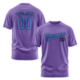 Custom Light Purple Sky Blue T-Shirt