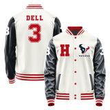 Houston Texans #3 Tank Dell Varsity Letter Jacket