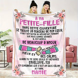 Blanket for Granddaughter Gifts - À Ma Petite-Fille... Il Est Rempli De Beaucoup D'Amour,” From Mamie, Birthday, Christmas, Everyday Encouragement, Inspirational