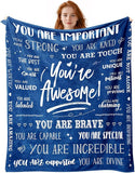 Blanket for Son Gifts, “You’re Awesome!”, From Mom Dad, Birthday, Graduation, Christmas, Everyday Encouragement, Inspirational