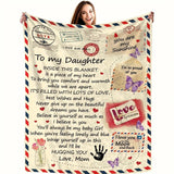 Gifts for Daughter Blanket - To my Daughter Inside This Blanket is a piece of my heart - From Mom, Birthday Christmas Everyday Encouragement, Inspirational Motivational