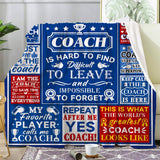 Blanket for Coach Gifts, “A Truly Amazing Coach Is Hard to Find Difficult to Leave and Impossible to Forget”, From Team, Birthday, Christmas, Inspirational