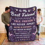 Blanket for Best Friend Gifts - True Friends Are Never Apart Maybe in Distance But Never in Heart - From Friend, Birthday, Christmas, Everyday Encouragement, Inspirational