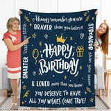 Blanket for Son Gifts, “There are people in this world who make things better... Thank you for being one of them”, From Mom Dad, Birthday Christmas Graduation, Inspirational Motivational