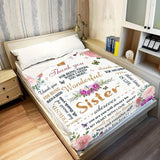 Gifts for Sister Blanket - Thank you for being such a good friend,” From Sibling, Birthday, Christmas, Everyday Encouragement, Inspirational Motivational