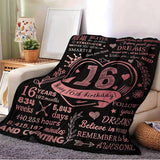 Gifts for Daughter Blanket - Happy 16th Birthday - From Parents, Birthday, Graduation, Inspirational Motivational