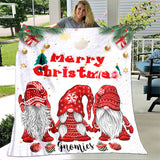 Blanket for Son Gifts, “Merry Christmas Gnomies”, From Parents Mom Dad, Christmas Birthday Holiday, Inspirational