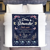 Blanket for Sister Gifts - Liebe Schwester Auch wenn ich nicht in deiner Nähe bin - From Sibling, Birthday, Christmas, Everyday Encouragement, Inspirational