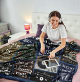Blanket for Son Gifts, “May the Music Be With You”, From Mom Dad, Birthday, Christmas, Graduation, Inspirational, Motivational