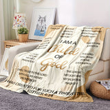 Inspirational Gifts for Son Blanket - I Am a Child of God - From Parents, Birthday, Christmas, Everyday Encouragement, Motivational Blanket