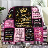 Gifts for Best Friend Blanket, "A Sweet Friendship Refreshes the Soul", From Friend, Birthday, Christmas, Graduation, Inspirational
