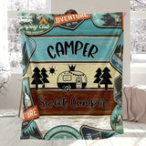 Blanket for Son Gifts, "Camper Sweet Camper", From Mom Dad, Birthday, Christmas, Graduation, Inspirational Camping Theme