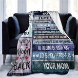 Blanket for Son Gifts, “Never Forget How Much I Love You”, From Mom, Birthday, Christmas, Graduation, Inspirational Motivational