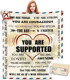 Blanket for Son Gifts, “You Are Supported”, From Mom Dad, Birthday, Christmas, Graduation, Everyday Encouragement, Inspirational