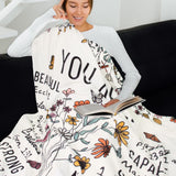 Blanket for Son Gifts, “You Are… Beautiful, Victorious, Strong, Never Alone, Always Loved”, From Parents, Birthday, Graduation, Inspirational