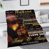 Blanket for Husband Gifts - Thank you for the beautiful way you touch my life, I love you so - From Wife, Birthday, Anniversary, Everyday Encouragement, Inspirational