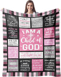 Blanket for Son Gifts, “I Am a Child of God”, From Mom Dad, Birthday Christmas Graduation Everyday Encouragement, Inspirational Motivational