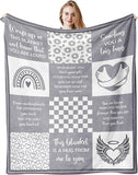Blanket for Son Gifts, “Warm Hugs”, From Mom Dad, Birthday Christmas Graduation Everyday Encouragement, Inspirational Motivational