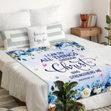 Blanket for Son Gifts, “I Can Do All Things Through Christ Who Strengthens Me”, From Mom Dad, Birthday, Christmas, Inspirational