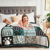 Gifts for Dog Lover Blanket - Live Love Bork - From Pet Parent, Birthday Christmas Everyday Encouragement, Inspirational Pets