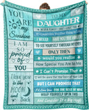 Blanket for Daughter Gifts, “You Are My Sunshine I Am So Proud of You I Love You to the Moon and Back”, From Mom Dad, Birthday, Christmas, Motivational Inspirational